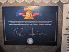 Paul Hollis US Mint Director Signed ANA Worlds Fair of Money 250th America Card picture