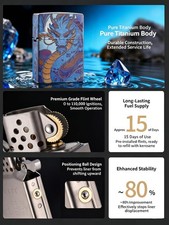 ZORRO Z860 Armor Pure Titanium Petrol Lighter Full Titanium Insert Windproof EDC picture