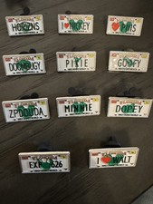 WDW Complete Set of 11 License Plates, 2007 HiddenMickey Pins / Cast Lanyard Pin picture