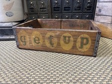 Vintage Wooden Soda Crate Get-Up Beverages Hamilton Ohio Wood Box Get Up picture