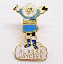 Vintage Alaska Jaycees Pin The Last Frontier Eskimo Parka Mukluks Gold Tone picture