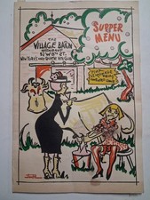 1950s-60s THE VILLAGE BARN NYC Menu & 3 postcards 52 West 8th St picture