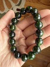 12mm Natural Chrome Diopside Crystal Bracelet 7.5”-7.75” Wrists picture