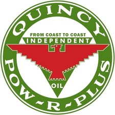 Quincy Pow R Plus Gasoline, Independent Oil NEW METAL SIGN: 12