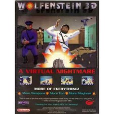 Vintage 1994 Print Ad for Wolfenstein 3D - Nintendo picture