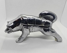 Vintage 50's BROCKWAY Truck Chrome Husky Hood Ornament picture