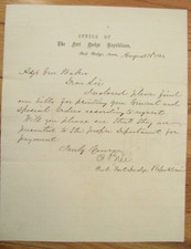IOWA CIVIL WAR GENERAL NATHANIEL BAKER ORDER LETTER 1864 picture