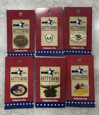 6 Gettysburg National Military Park Crossed Flags Lapel Hat Pin Collector Pins picture