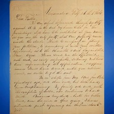 1866 George A. Washington ALS Alexandria VA Andrew Johnson Veto Civil War Claim picture