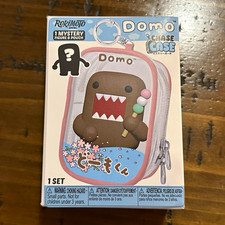 *NEW* Rokimoto Domo Mystery Keychain Pouch w/ Figure Inside, Zipper, Multicolor picture