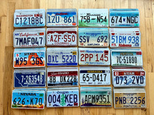 Bulk Set of 100 License Plates- 20 Versions, 5 of Each in Craft Condition picture