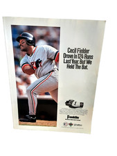 1993 Franklin Sports Ad Cecil Fielder Baseball Batting Gloves Print Tigers picture