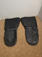 Vintage Buco Black Leather Motorcycle Gauntlet Mittens / Gloves Size Large picture