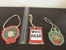 Dr Seuss The Grinch Metal Max, Cindy Lou, and Who Hash Set Of 3 Xmas Ornaments picture