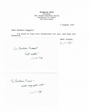Author Frederik Pohl Signed 3x5-inch Bookplates and Letter picture