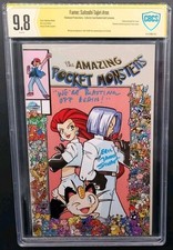Amazing Pocket Monsters Team Rocket CBCS 9.8 Signed & Quote Actor Eric Stuart picture