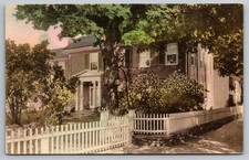 Pratt Residence. Hand Colored 1936 Woodstock, Vermont Postcard picture