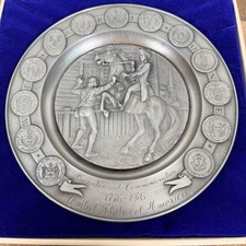Bicentennial Commerative Pewter Plate #2 We Are One Midnight Ride of Paul Revere picture