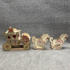 Vintage 3D Die Cut Horse and Carriage Mid Century Valentines Decoration picture