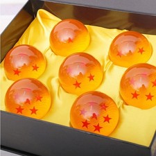 New Dragon Ball Z Stars Crystal Glass Ball 7pcs with Gift Box LARGE 76MM picture