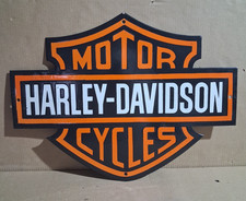 Harley Davidson Motorcycles Porcelain Enamel Sign 22x16 Inches 1 Sided picture