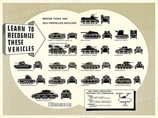 Recognize Tanks and Artillery - WWII Poster - 18x24 picture