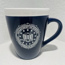FBI Department of Justice Blue Ceramic Coffee Mug Federal Bureau Investigation picture