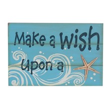 Beachcombers 02958 Wood Make a Wish Plaque, Turquoise picture