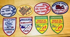 Vintage Lot of 5 Patches March of Dimes Batterer Boot Walk Super Walk Girl Scout picture