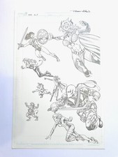 SIGNED ROBERT ATKINS ORIGINAL ART FOR SONY DCU ONLINE GAME CINEMATIC DEATHSTROKE picture