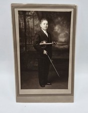 Vintage 1920’s era Studio Portrait Cabinet Photo-Well Dressed Young Boy Violin picture