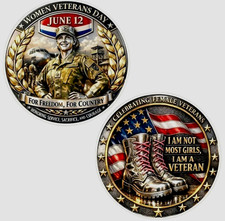 Women Veterans Day June 12 Female Veteran Military Challenge Coin Gift 3D picture