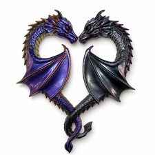 Handmade Resin Dragon Heart Wall Art Gothic Fantasy Home Decor Mythical Sculptur picture