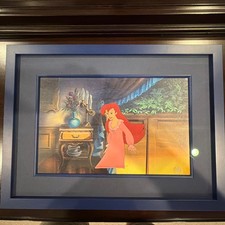 Disney The Little Mermaid Ariel Original Production Cel Framed COA 1989 picture