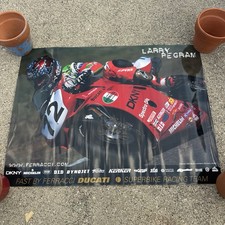 Vintage Poster 2000s Ducati Team Racing Superbike Larry Pegram Ferracci DKNY picture