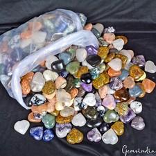 10 Kg/20 Kg Natural Multi Gems Healing Love Puffy Heart Shaped Stones~Wholesale picture