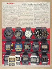 Casio Watches G-Shock Data Bank Depth Gauge Pulse Check 1989 catalog ad page picture