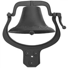 Large Cast Iron Dinner Bell Farmhouse Church School Farm Antique Vintage Style picture