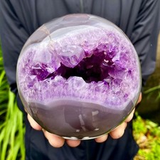 4.29LB Amethyst Agate Geode Sphere Spiritual Energy Wealth Home Crystal Ornament picture