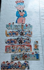 VTG 40s WWII American Children Paper Cut-Out 7 pcs Uncle Sam Military Ann Kovach picture