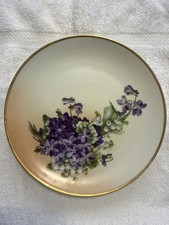 PV06610 Antique Morimura Nippon Porcelain Hand Paint VIOLETS / PANSIES Plate picture