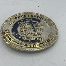 Western Heritage Cowboy Church belt buckle Silver Gold Plated picture