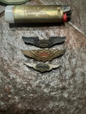 3x Vintage Harley Davidson Motorcycle Pins Early picture