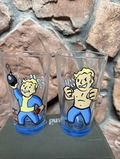 READ NOTES Lot of 2 Vault Boy Fallout Pint Glass 16 Oz Drinking NEW picture