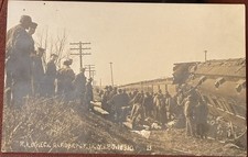 3-21-1910 Gladbrook Iowa, Wreck Train, Tama County, Sad RPPC Real Photo Postcard picture
