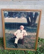 Rare Vintage Harland Colonel Sanders MEMORIAL Portrait 1980's KFC Advertising picture