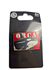 SeaWorld 2018 Pin Trading ORCA Killer Whale Red Core Enamel Pin picture