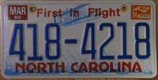 1994 North Carolina license plate 418 4218 picture