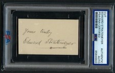 Edward Stratemeyer signed 1.5x3 Cut Creator The Hardy Boys & Nancy Drew PSA Slab picture