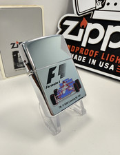 GENUINE Zippo Lighter FORMULA 1 F1 RACING Polished Chrome 1997 NEW IN BOX picture